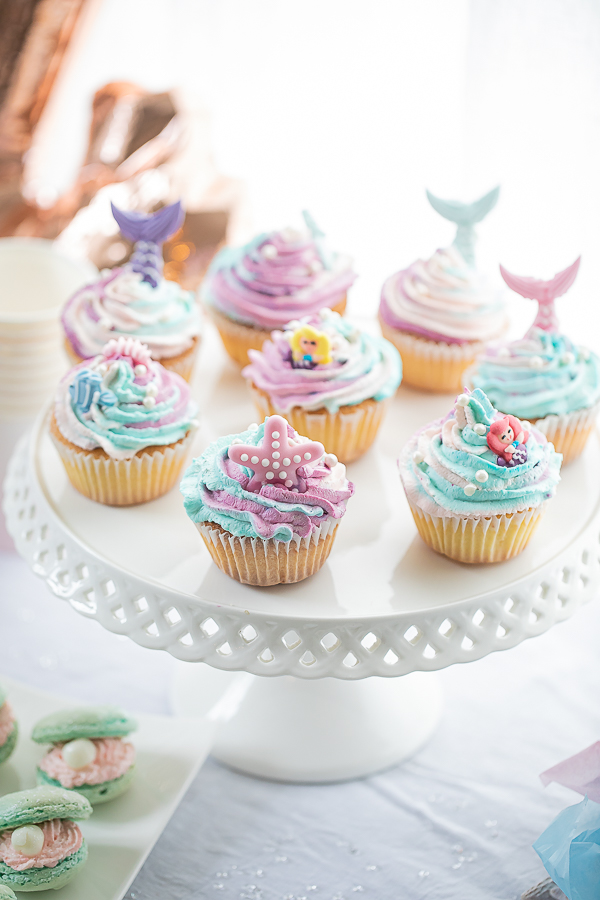 Thème sirène Cupcake multicolore